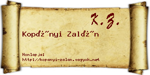 Kopányi Zalán névjegykártya